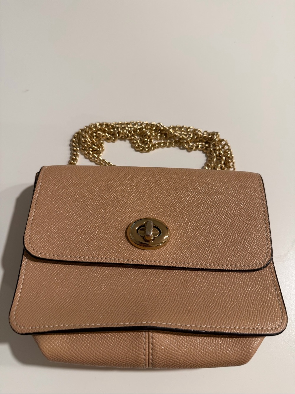 Coach blush pebbled leather crossbody bag